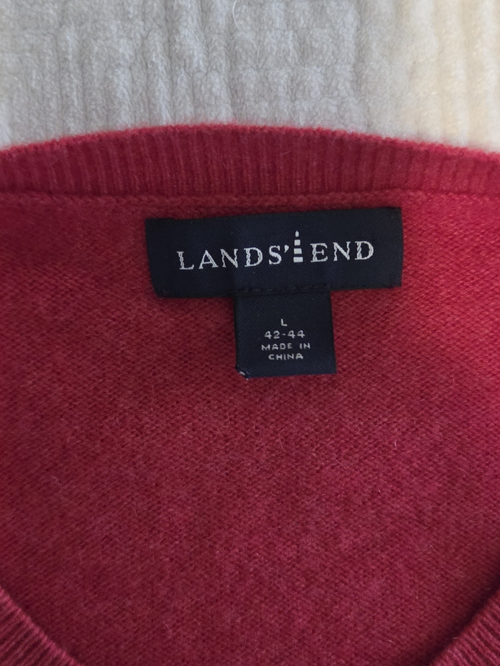 Lands' End Men's Cashmere Crewneck Sweater, Size Large View 3